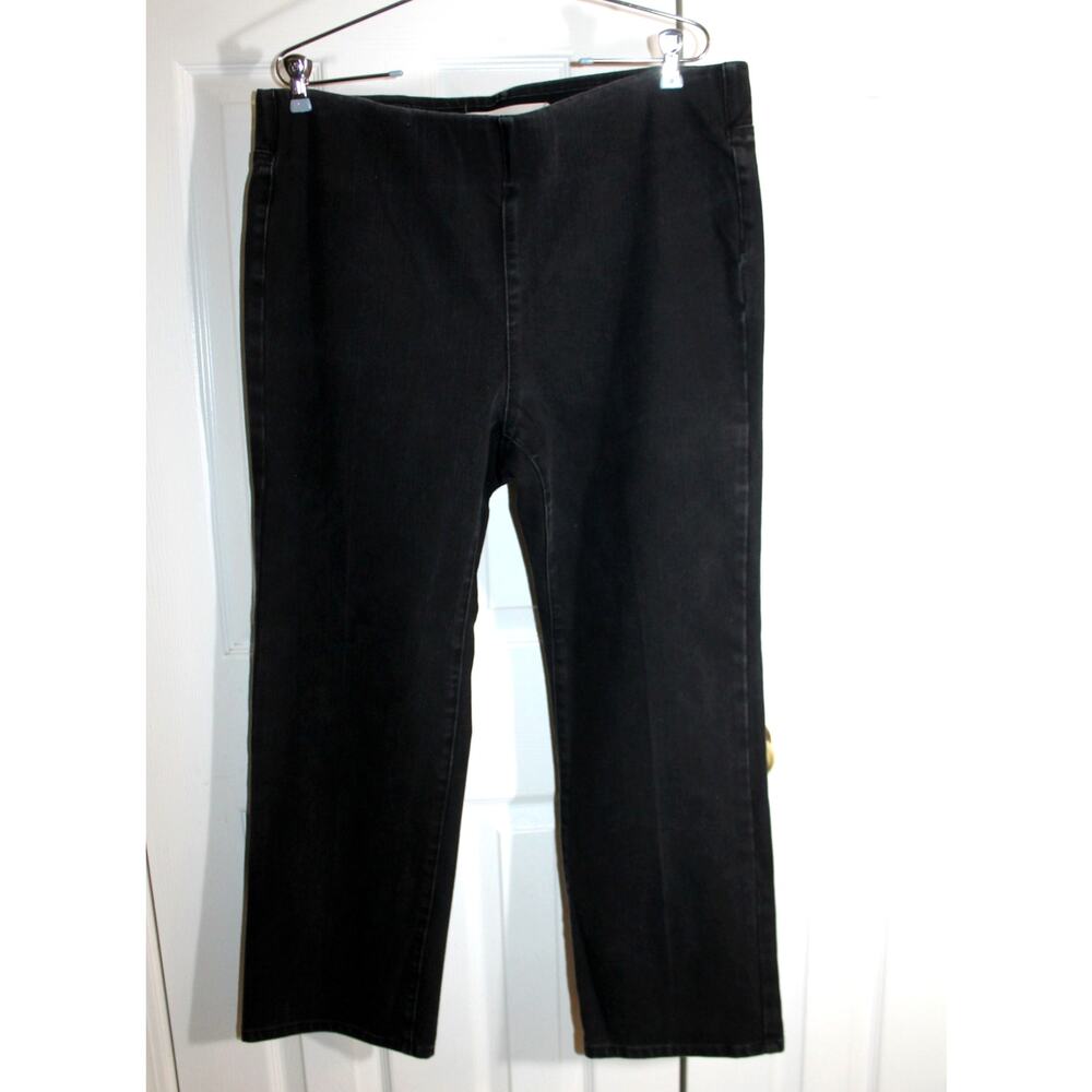 Soft Surroundings Ultimate Denim Black Bootcut Pullon Jeans sz XL Petite